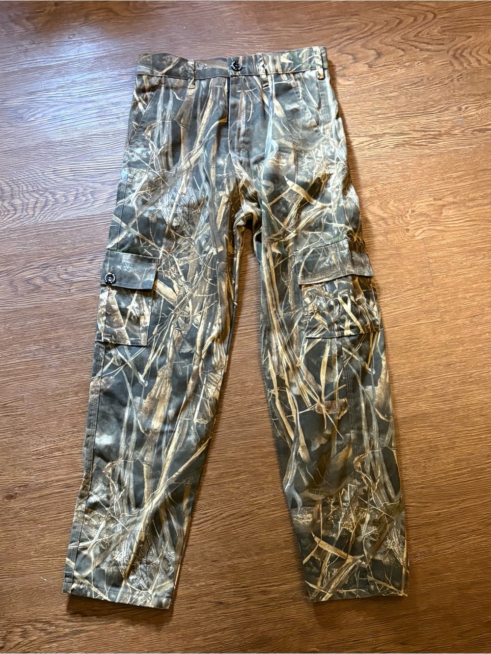 Kids Camo Cargo Pants - Brown/Green